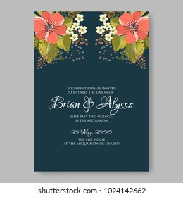 Spring floral anemone vector collection clip art for wedding invitation baby shower, bridal invitation template