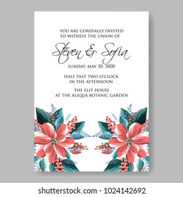 Spring floral anemone vector collection clip art for wedding invitation baby shower, bridal invitation template