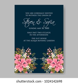 Spring floral anemone vector collection clip art for wedding invitation baby shower, bridal invitation template