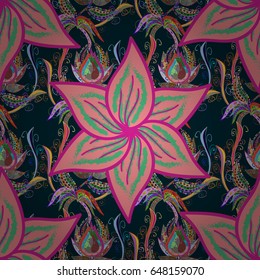 Spring floral background with blue flowers. Motley illustration. Small colorful flowers. Vector cute pattern in small flower. The elegant the template for fashion prints.