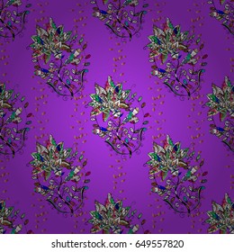 Spring floral background with blue flowers. Small colorful flowers. The elegant the template for fashion prints. Vector cute pattern in small flower. Motley illustration.