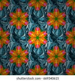 Spring floral background with blue flowers. The elegant the template for fashion prints. Vector cute pattern in small flower. Small colorful flowers. Motley illustration.