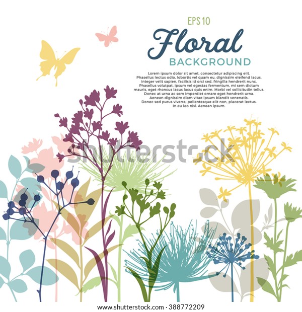 Spring Floral Background Border Flowers Branches Stock Vector (Royalty ...