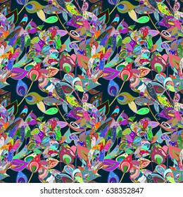 Spring floral background with flowers. The elegant the template for fashion prints. Small colorful flowers. Motley illustration. Vector cute pattern in small flower.