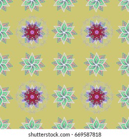 Spring floral background with flowers. The elegant the template for fashion prints. Small colorful flowers. Motley illustration. Vector cute pattern in small flower.