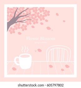 Spring floral background, illustration