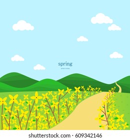 Spring floral background illustration