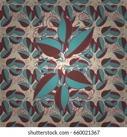 Spring floral background with leaves. The elegant the template for fashion prints. Vector cute pattern in small leaf. Small colorful leaves. Motley illustration.