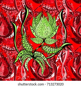 Spring floral background with red, green and black flowers. Small colorful flowers. Vector cute pattern in small flower. Motley illustration. The elegant the template for fashion prints.
