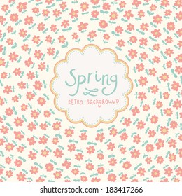 Spring floral background. Stylish invitation card in vector