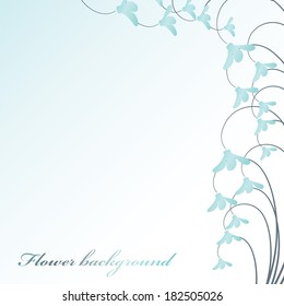 Spring floral background with tender blue flowers