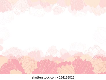 Spring floral background. Vector of many spring  tulips at  color engraving style. 