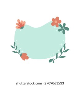 Conjunto de insignias florales de primavera con Formas de color suave. Colección de etiqueta de primavera