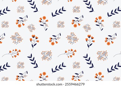 Spring floral blossom flowers abstract seamless repeat pattern