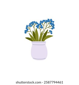 Spring Floral bouquet - vector illustration in flat style. 