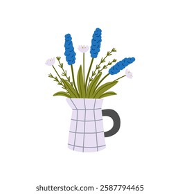 Spring Floral bouquet - vector illustration in flat style. 