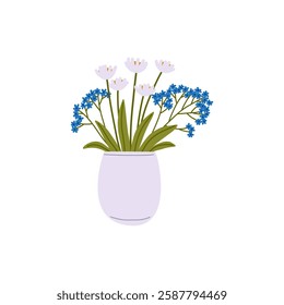 Spring Floral bouquet - vector illustration in flat style. 