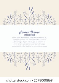 Spring floral and branches festive banner, poster, birthday and wedding invitation card