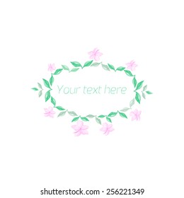 Spring floral circle ornament with text placeholder 6