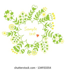 Spring floral cute frame.