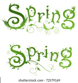 Spring floral decorated text samples