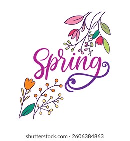Spring floral design graphic, perfect for springtime projects.