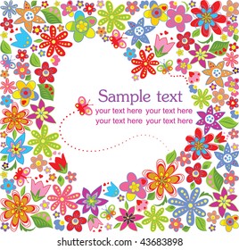 Spring floral frame