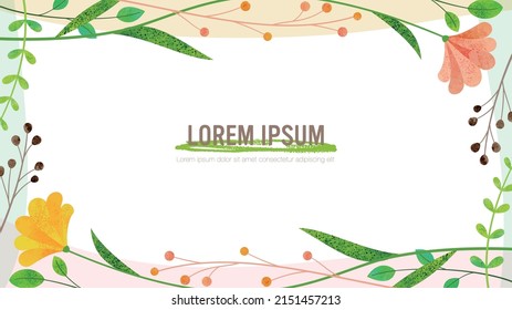 spring floral frame, aspect ratio 16:9