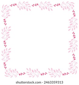 Spring floral frame design template on white background.