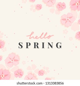 Spring floral frame design vector