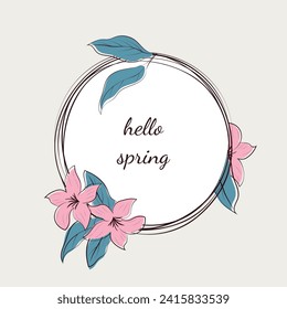 spring floral frame design. vector illustration