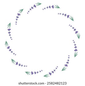 Spring floral frame. Flower design template. Romantic gentle wedding celebration banner. Plant decorative botanical border. Vegetation decor. Elegant summer floral wreath. Vector illustration.