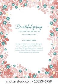 spring floral frame, greeting card, invitation, mothers day card
