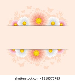 Spring floral frame pink color vector digital illustration image