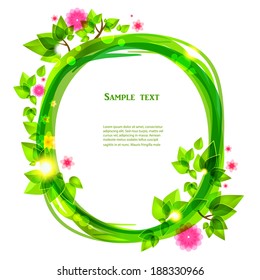 Spring floral frame with place for text