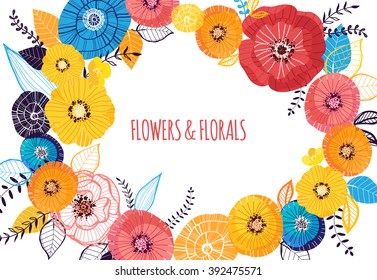 Spring floral frame with place for Your text