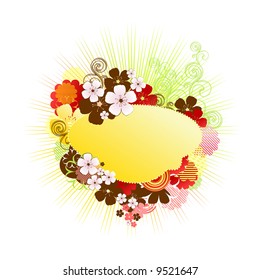 spring floral frame / vector /