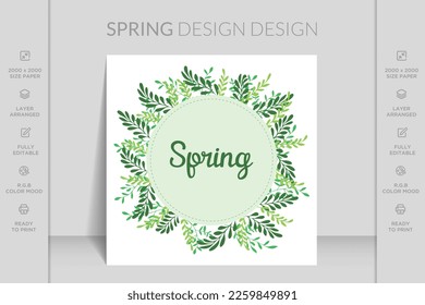 Spring floral frame. Vector illustration for labels, wedding invitation. Spring ornament concept. Hand drawn illustration. Vector layout decorative greeting card or invitation design background.