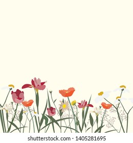 Spring floral grass background s vector