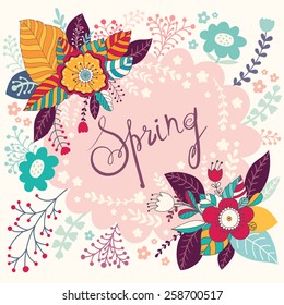 Spring floral greeting card