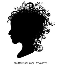Spring Floral head silhouette