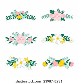 Spring floral illustration set collection