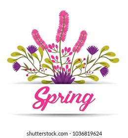 spring floral ornament lettering greeting banner decoration