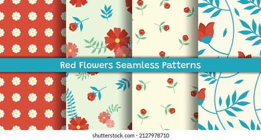Spring floral with oxy fire color. spring floral seamless pattern