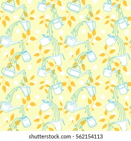 Spring floral pattern with cans