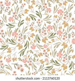 Spring Floral Pattern. Ditsy Style. A Pattern For Print, Wallpaper, Fabric, Cushion, Bedding, And Much More