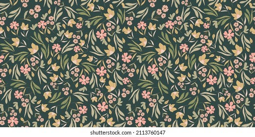 Spring Floral pattern. Ditsy style. A Pattern for print, wallpaper, fabric, cushion, bedding, and much more