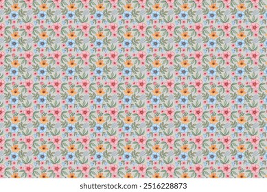 Spring floral pattern. The flowery design is seamless. Plant designs for fabrics, covers, manufactures, wallpapers, prints, gift wrap, and scrapbooking.Spring blossom pattern. The flowery design is se