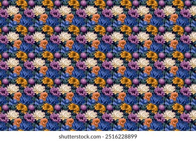 Spring floral pattern. The flowery design is seamless. Plant designs for fabrics, covers, manufactures, wallpapers, prints, gift wrap, and scrapbooking.Spring blossom pattern. The flowery design is se