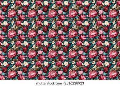 Spring floral pattern. The flowery design is seamless. Plant designs for fabrics, covers, manufactures, wallpapers, prints, gift wrap, and scrapbooking.Spring blossom pattern. The flowery design is se